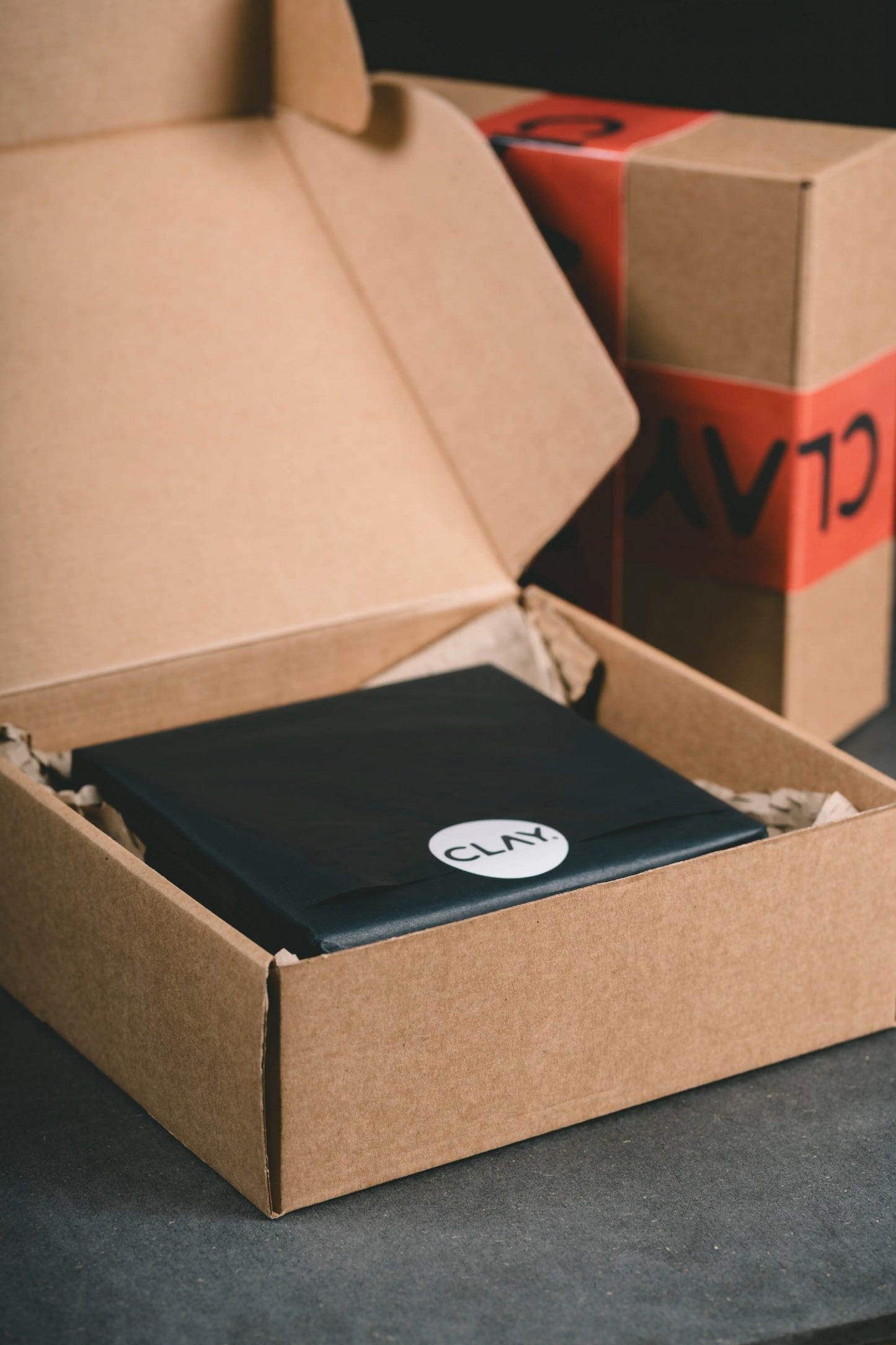 Pattern VHILS ceramic art tile by Clay packaged in branded box – available on Clay