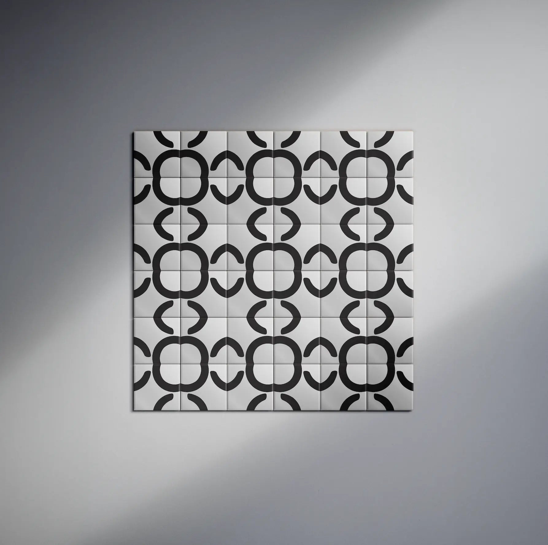 Set of Pattern Clay Originals 2 ceramic tiles by Clay arranged in black geometric grid – shop now at Clay