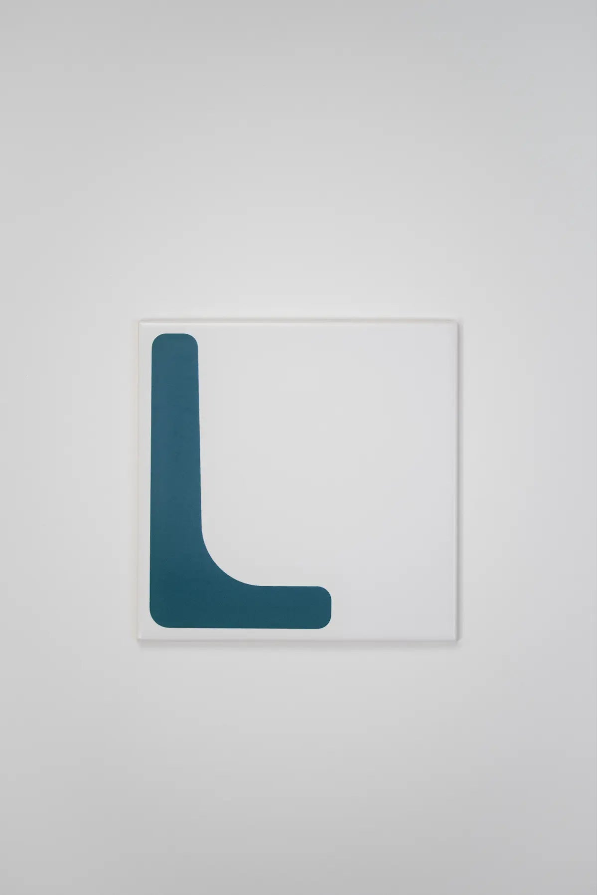 Pattern Clay Originals 3 ceramic art tile by Clay – bold teal L-shaped design, available on Clay