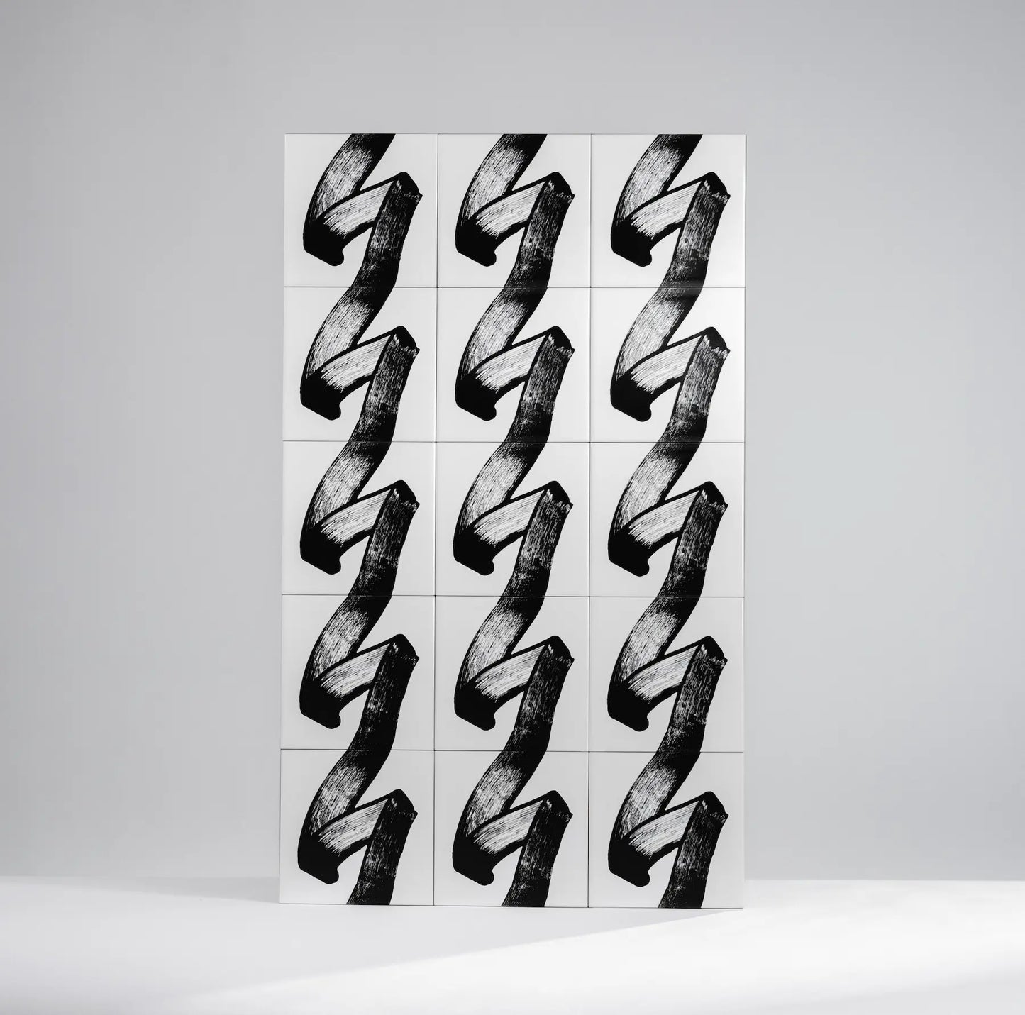 Back of Pattern JonOne ceramic tile by Clay with engraved brand mark – available exclusively on Clay