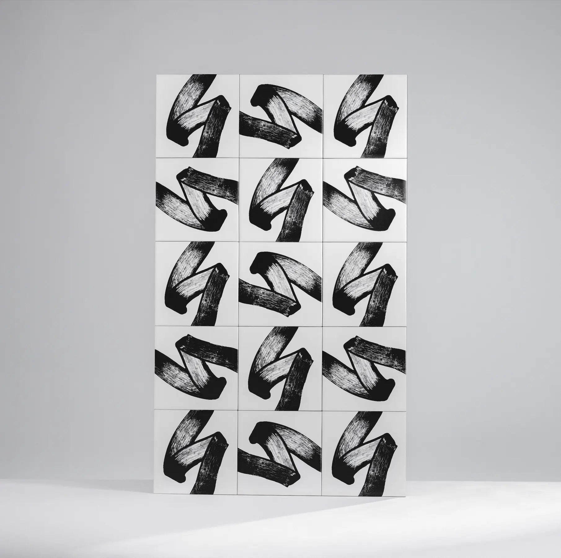 Set of Pattern JonOne ceramic art tiles by Clay arranged vertically – on sale at Clay