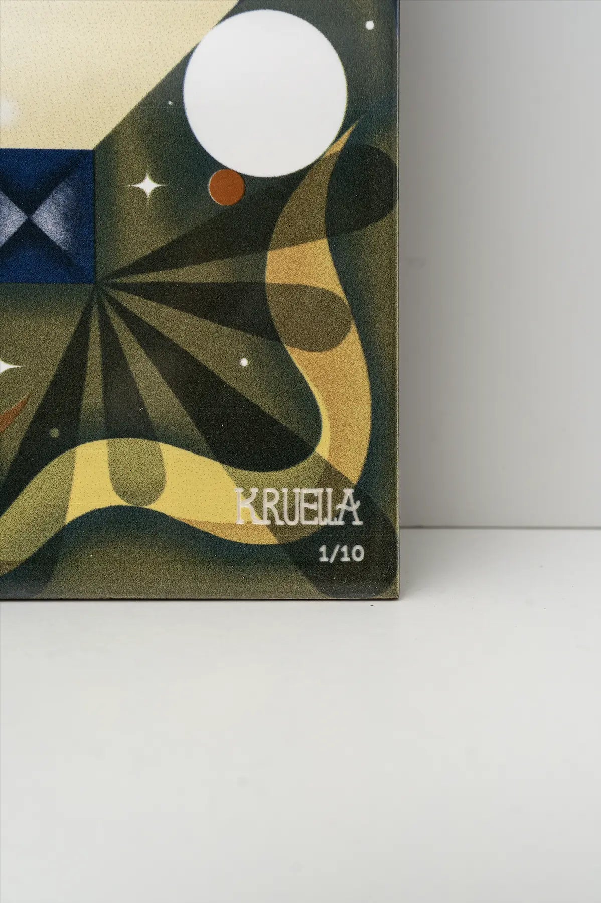 Side profile of Serpente ceramic art tile by Clay with valchromat mounting – on sale at Clay